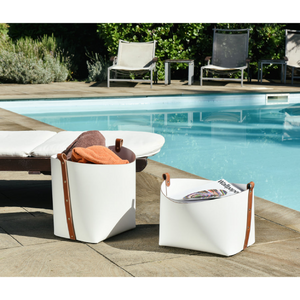 Flared Leather Basket | Pinetti Ovo | OROA.com