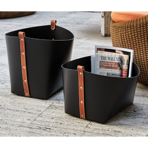 Flared Leather Basket | Pinetti Ovo | OROA.com