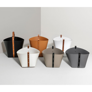 Flared Leather Basket | Pinetti Ovo | OROA.com