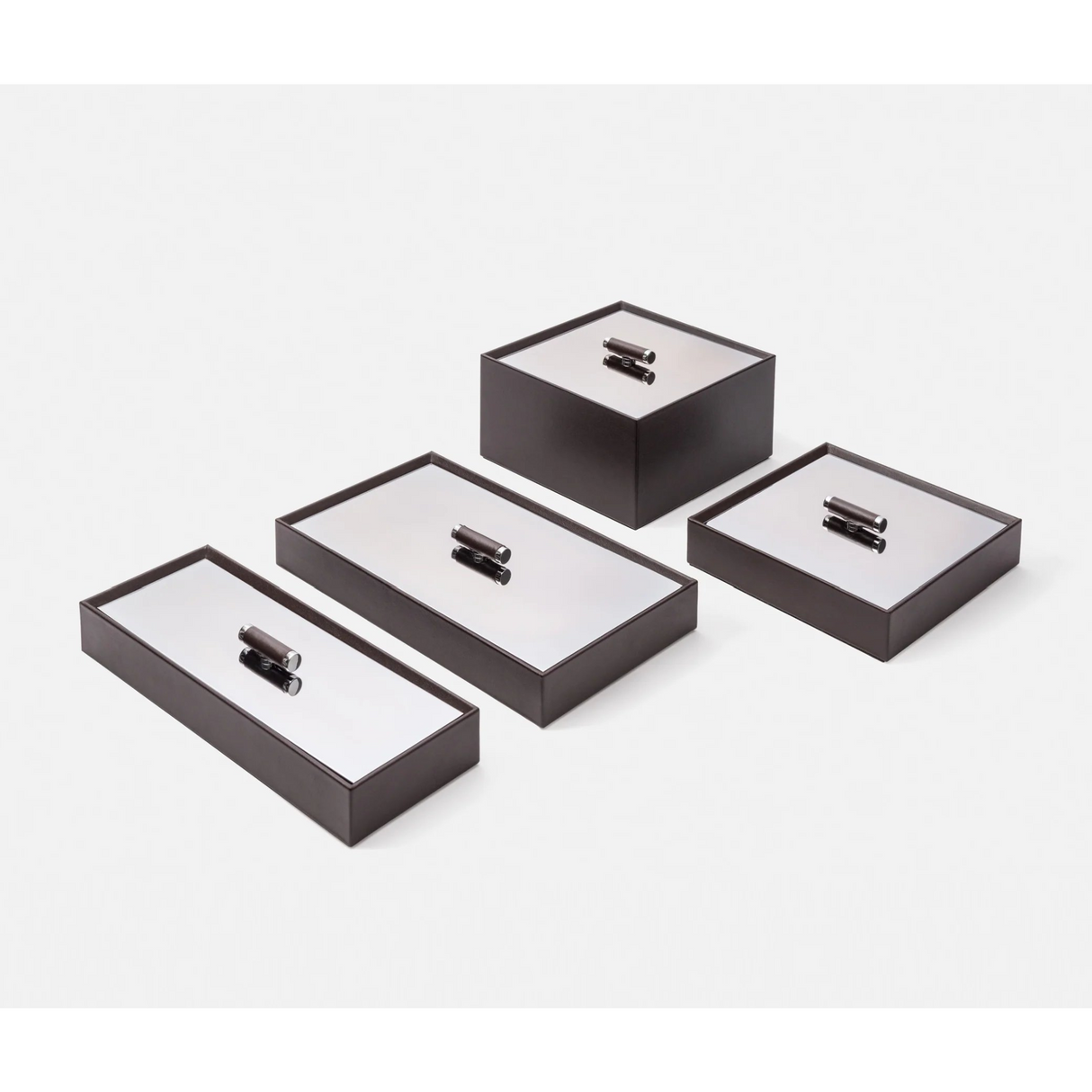 Calfskin Leather Rectangular Box | Pinetti Iside | OROA.com