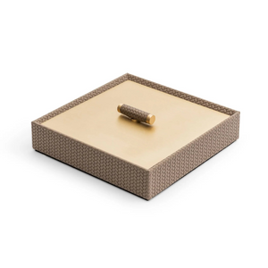 Calfskin Leather Rectangular Box | Pinetti Iside | OROA.com