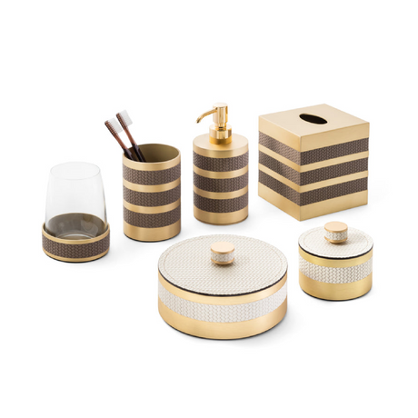 Metal and Leather Toothbrush Holder | Pinetti Saturno | OROA.com