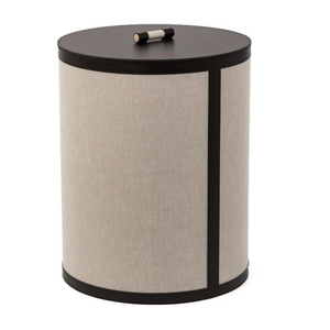 Short Round Leather Basket | Pinetti Penelope | Italianfuniture.com