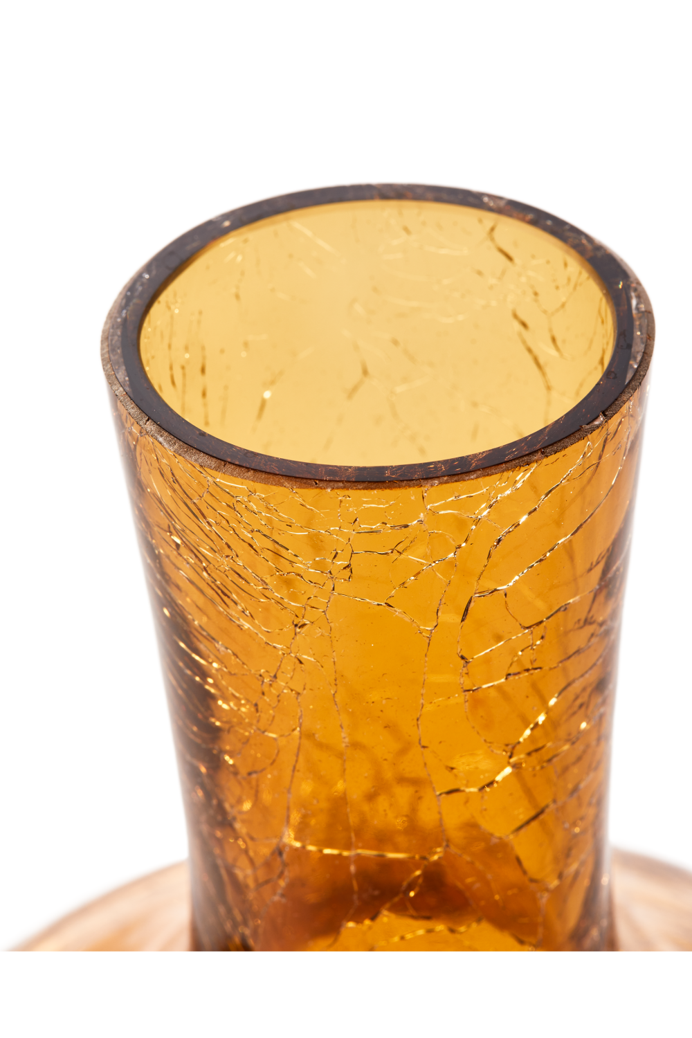 Yellow Crackled Glass Vase | Pols Potten Ball Body | Oroa.com