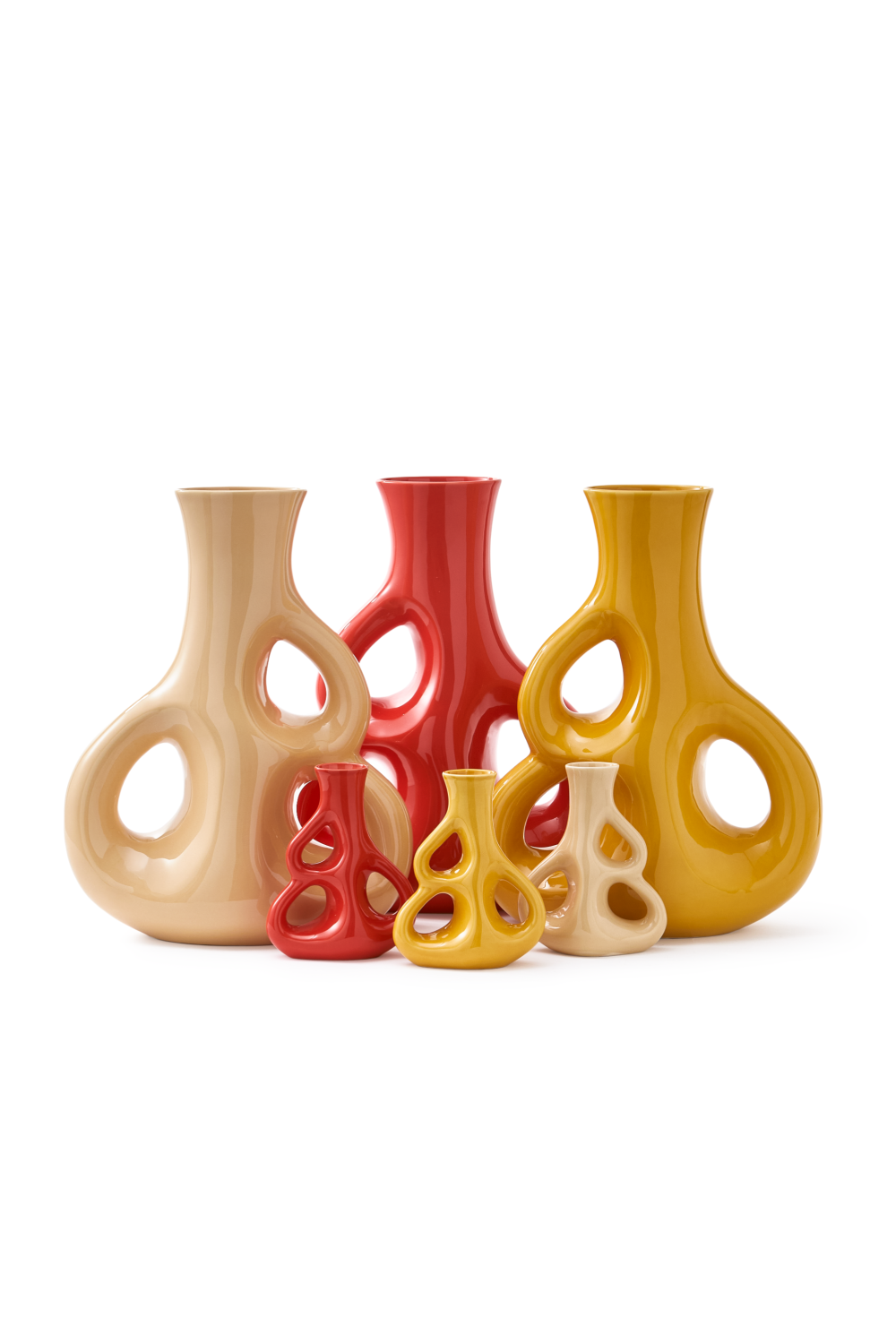 Yellow Stoneware Vase S | Pols Potten Three Ears | Oroa.com