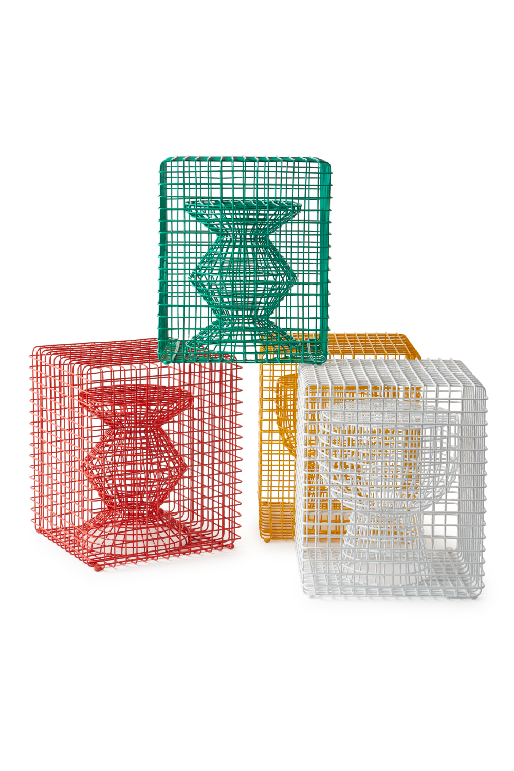 Yellow Metal Wire Stool | Pols Potten Zig Zag | Oroa.com