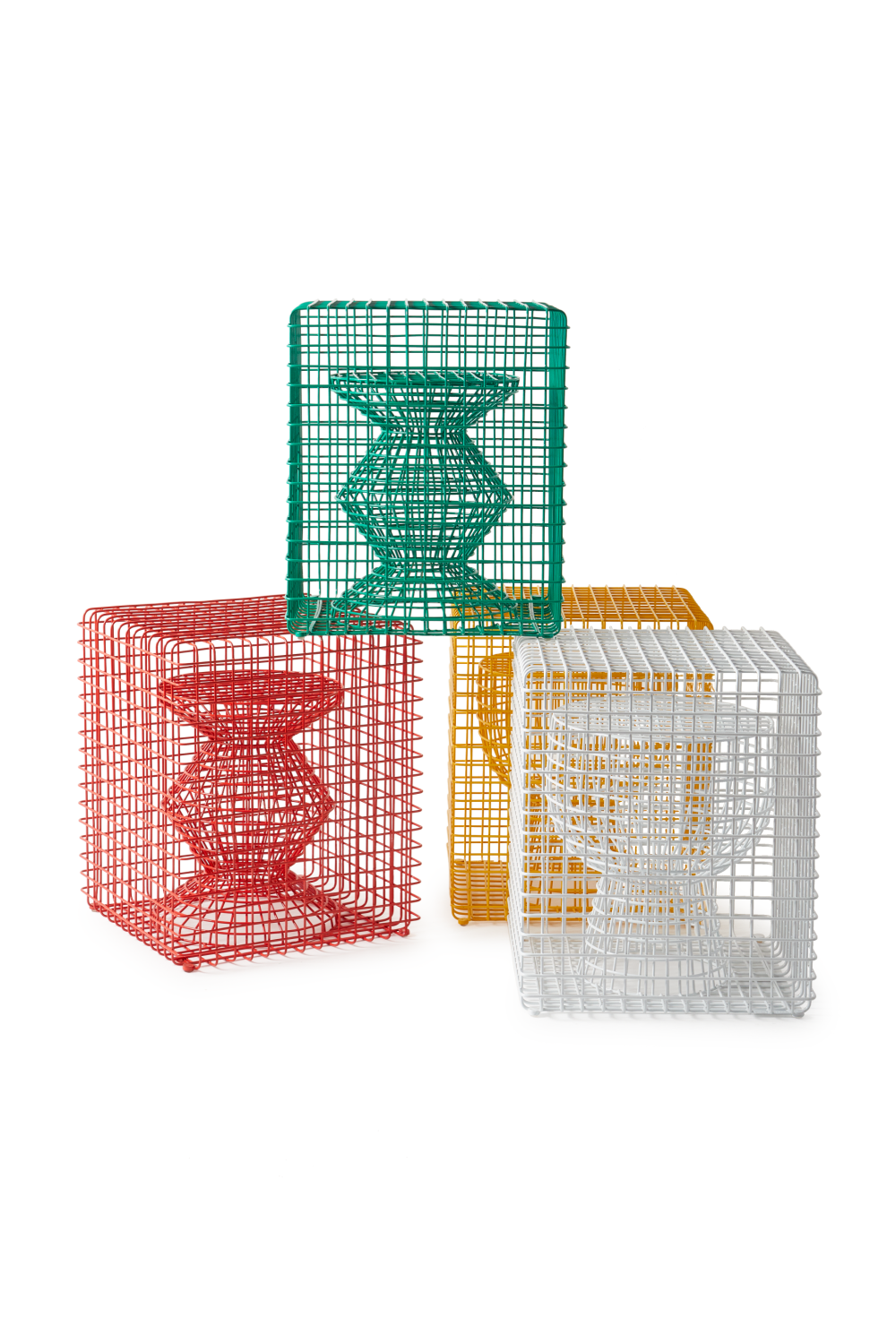 Red Metal Wire Stool | Pols Potten Zig Zag | Oroa.com