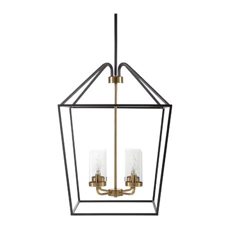   Modern European furniture - Geometrical Black Framed 4-Light Chandelier - www.oroa.com | Oroa.com
