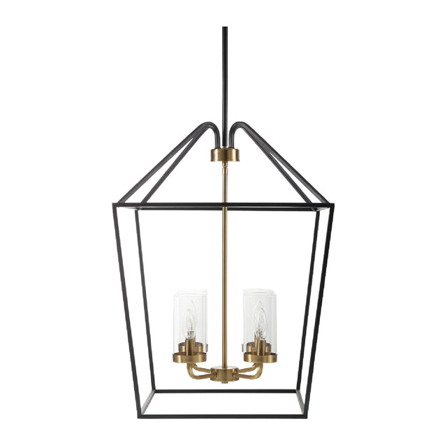 Modern European furniture - Geometrical Black Framed 4-Light Chandelier - www.oroa.com