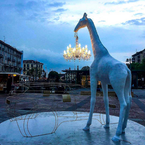 Outdoor Giraffe Statue Chandelier | Qeeboo Giraffe in Love | OROA.com