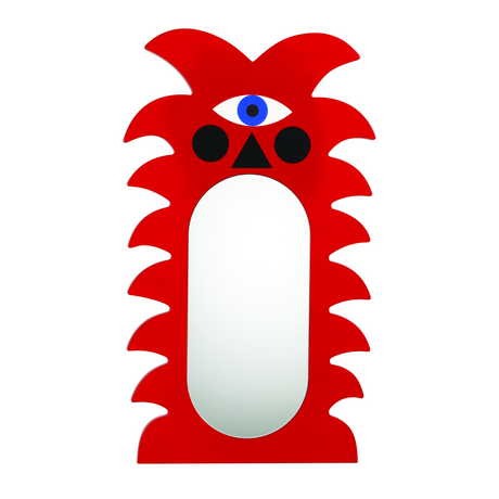 Red Figurative Palm Mirror XL | Qeeboo Oggian Samu | OROA.com