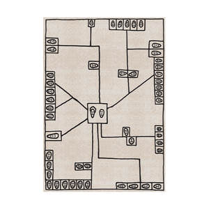 Beige Face Drawing Carpet | Qeeboo Map