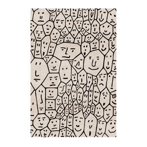 Face Illustration Beige Rug 10' x 6'7" | Qeeboo People One | OROA.com
