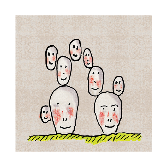 Facial Drawings Carpet 6'7" x 6'7" | Qeeboo Prickly Pear | Oroa.com