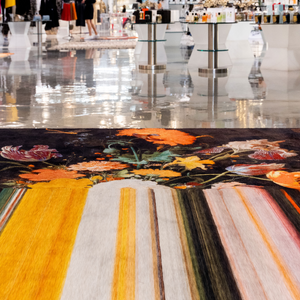 Modern Floral Print Rug 6'6" x 10' | Qeeboo Glitch | OROA.com