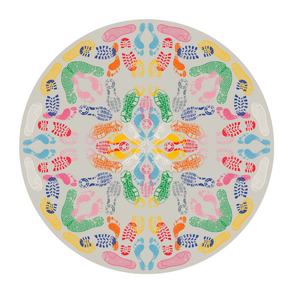 Foot Prints Round Rug | Qeeboo Human Traces | OROA.com