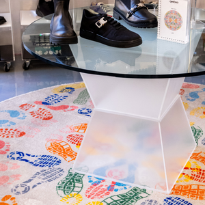 Foot Prints Round Rug | Qeeboo Human Traces | OROA.com