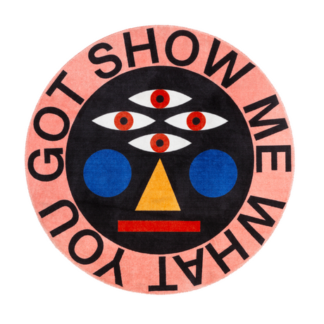 Round Geometric Pattern Rug | Qeeboo Oggian | OROA.com