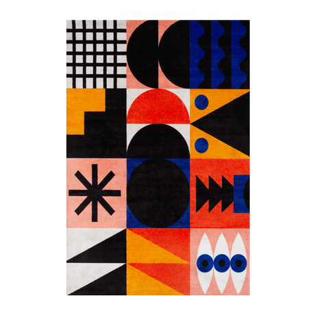 Multicolored Geometric Pattern Rug 10' x 6'6" | Qeeboo Oggian | OROA.com