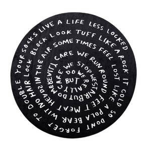 Black Round Rug | Qeeboo Circular Chronicles | OROA.com