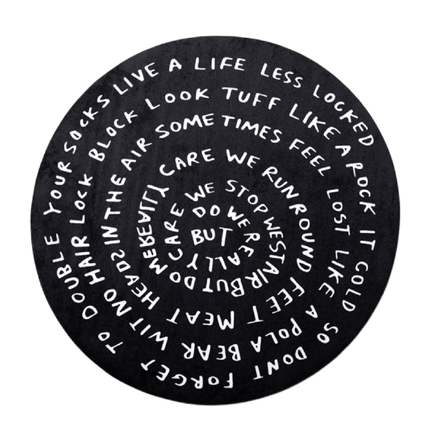 Black Round Rug | Qeeboo Circular Chronicles | OROA.com