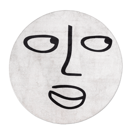 White Round Rug | Qeeboo Silent Moon | OROA.com