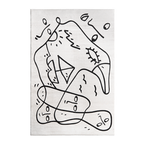 Black & White Rug | Qeeboo Whispering Waves | OROA.com