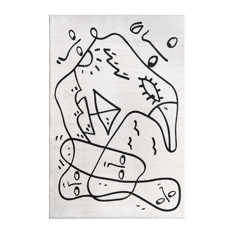 Black & White Rug | Qeeboo Whispering Waves | OROA.com