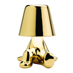 Metallic Child Figurine LED Lamp | Qeeboo Golden Brothers Bob | OROA.com