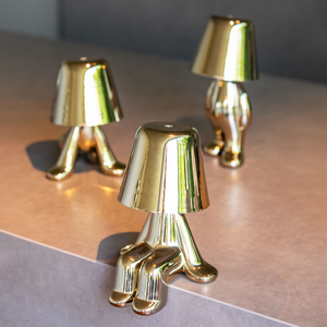 Metallic Child Figurine LED Lamp | Qeeboo Golden Brothers | OROA.com