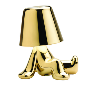 Metallic Child Figurine LED Lamp | Qeeboo Golden Brothers Bob | OROA.com
