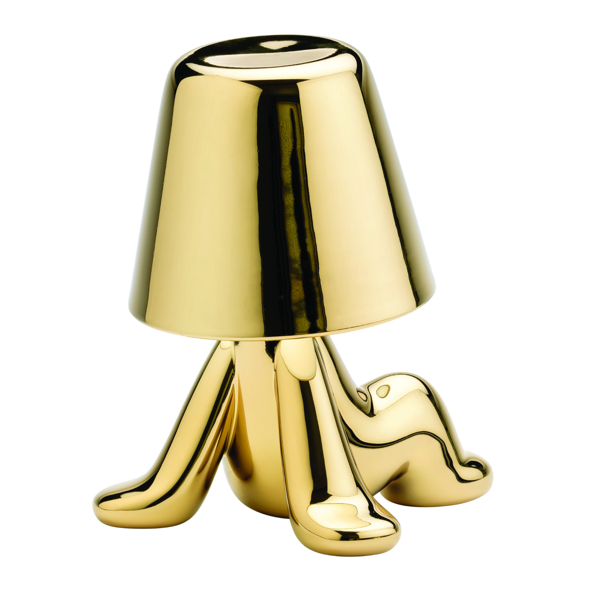 Metallic Child Figurine LED Lamp | Qeeboo Golden Brothers Bob | OROA.com