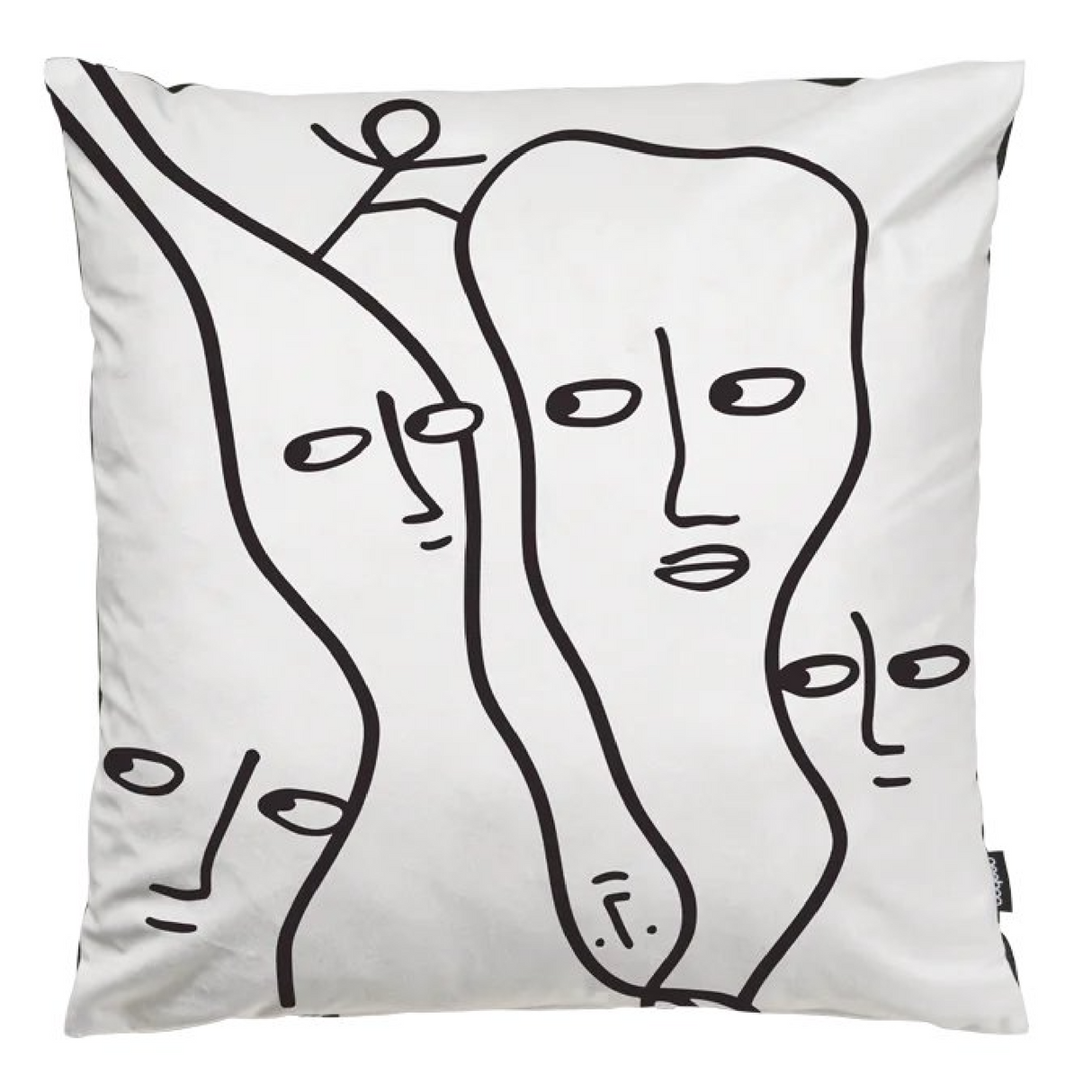 Black Drawn Pillow  | Qeeboo Peaceful Place | OROA.com