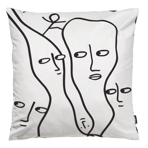 Black Drawn Pillow  | Qeeboo Peaceful Place | OROA.com