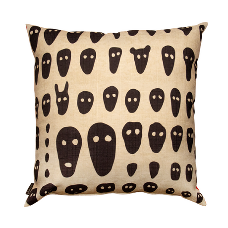 Illustrated Design Cushion | Qeeboo Faces on Red | Oroa.com