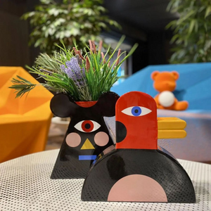 Conical Figurative Ceramic Vase | Qeeboo Oggian Mister Mouse | OROA.com