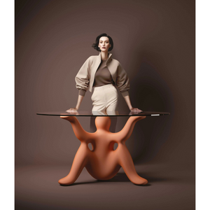 Sculptural Glass-Top Table | Qeeboo Helpyourself | OROA.com