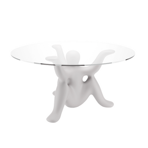 Sculptural Glass-Top Table | Qeeboo Helpyourself | OROA.com
