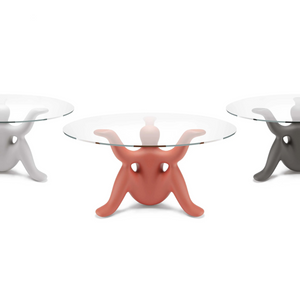 Sculptural Glass-Top Table | Qeeboo Helpyourself | OROA.com