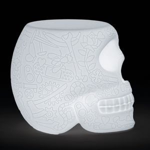 Skull Stool with Rechargeable LED Lamp | Qeeboo Mexico | OROA.com