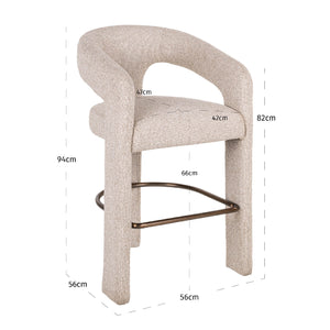 Modern European furniture - Cream 3-Legged Counter Stool - www.oroa.com