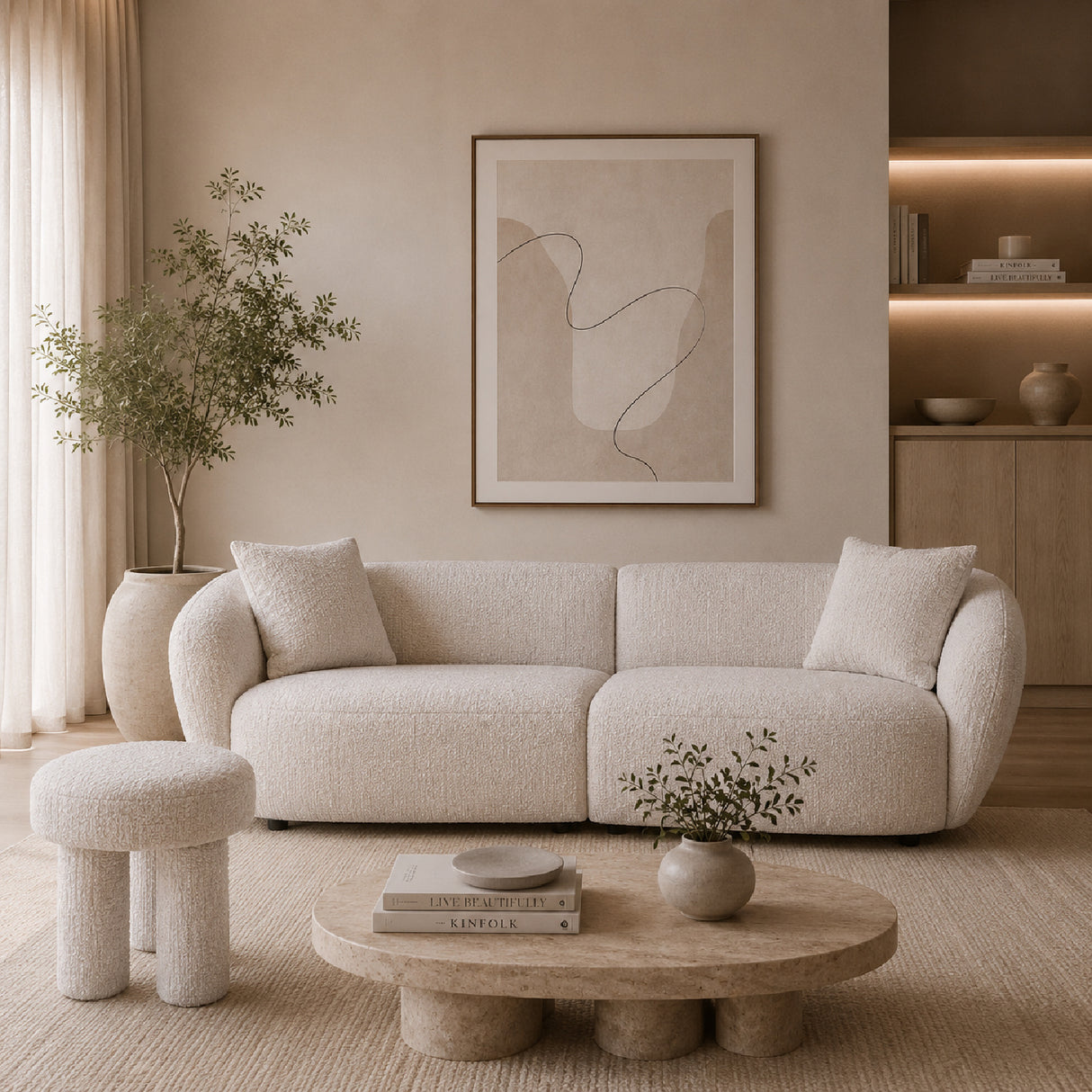   Cream Modern Sofa | Oroa.com