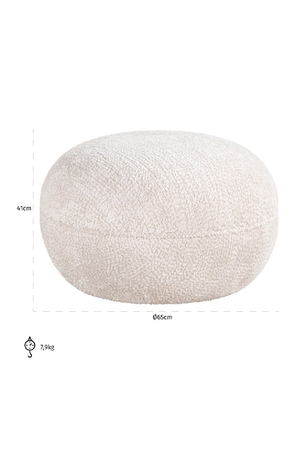  Round Upholstered Pouf | OROA Jace | Oroa.com