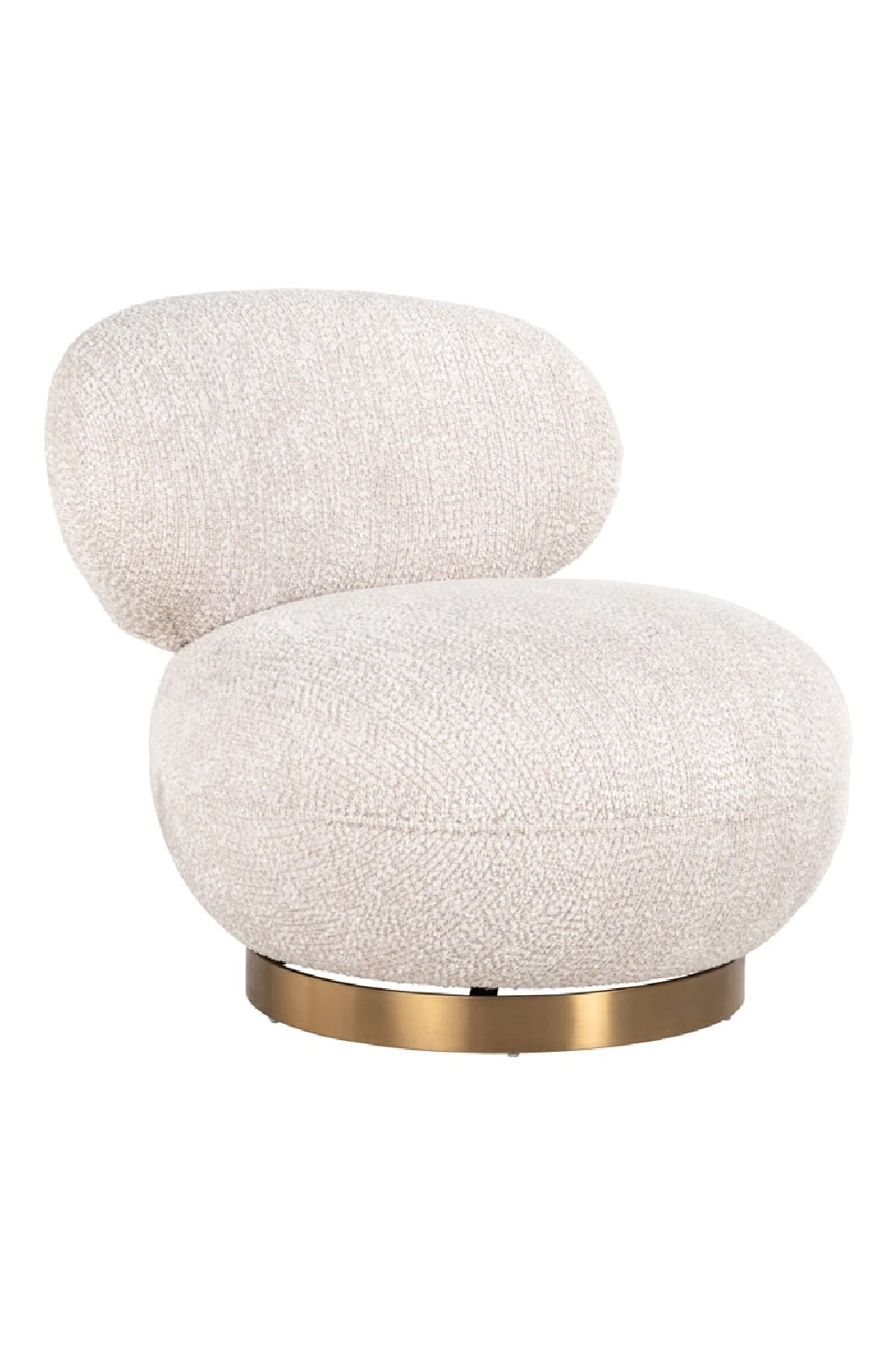 Cream Upholstered Swivel Easy Chair | OROA Jace | Oroa.com