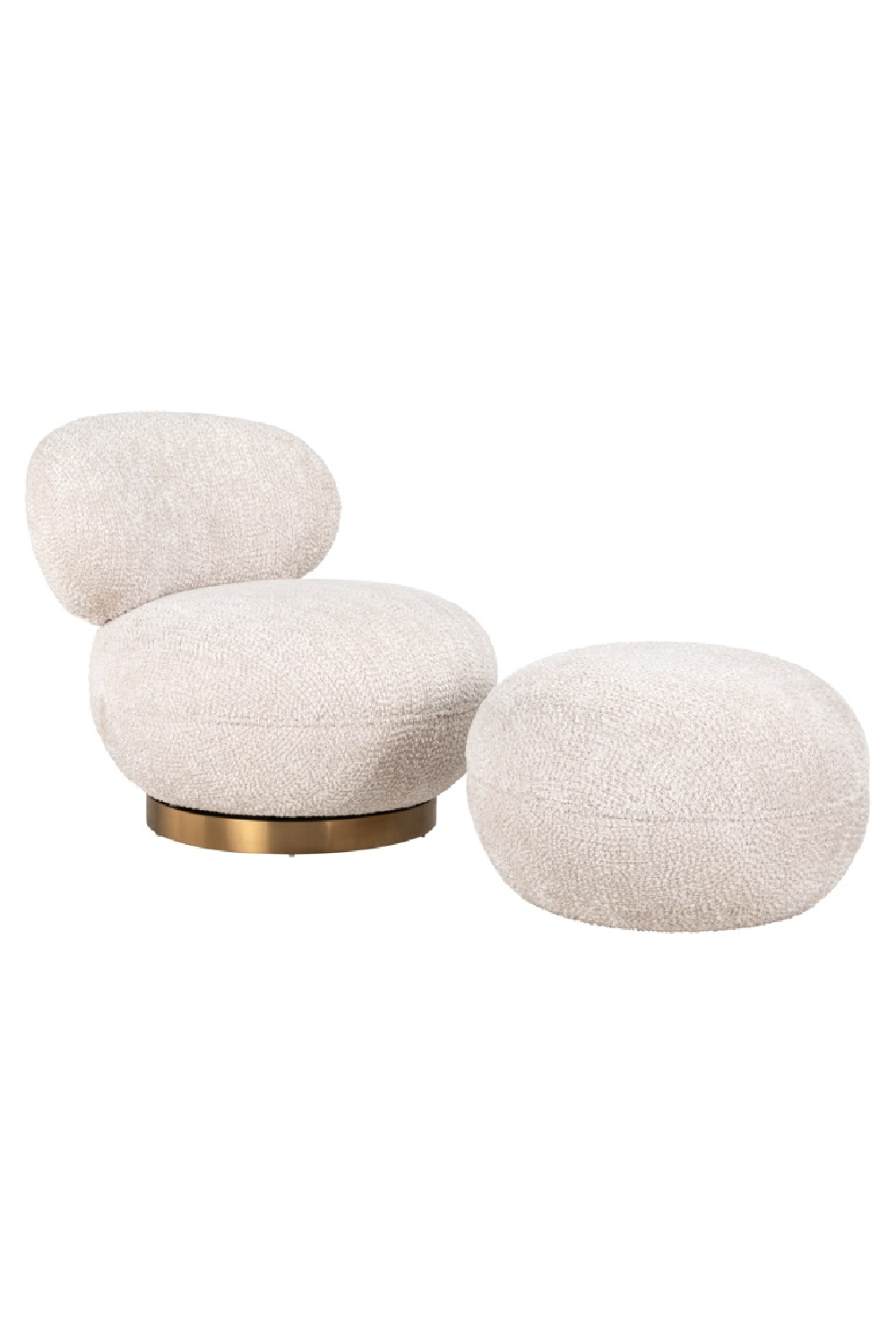 Cream Upholstered Swivel Easy Chair | OROA Jace | Oroa.com