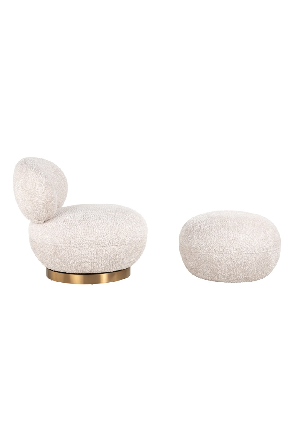 Cream Upholstered Swivel Easy Chair | OROA Jace | Oroa.com