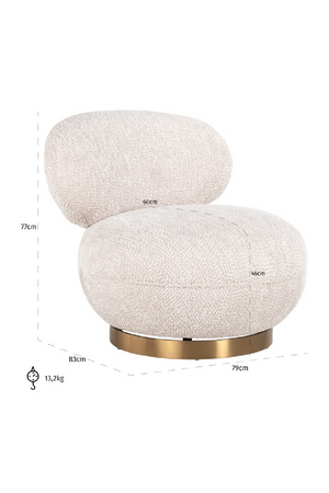 Cream Upholstered Swivel Easy Chair | Richmond Interiors  Jace | Oroa.com