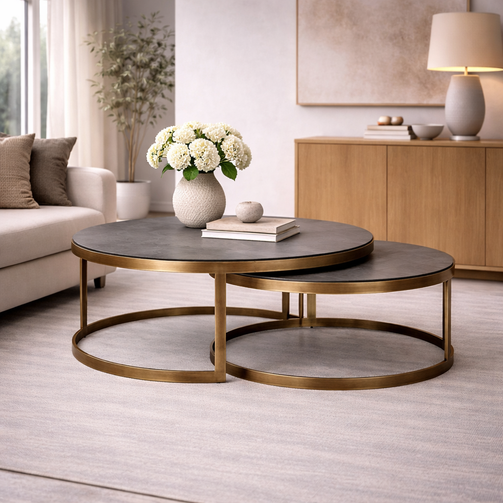   Black Oak Nested Coffee Tables (2) | Oroa.com