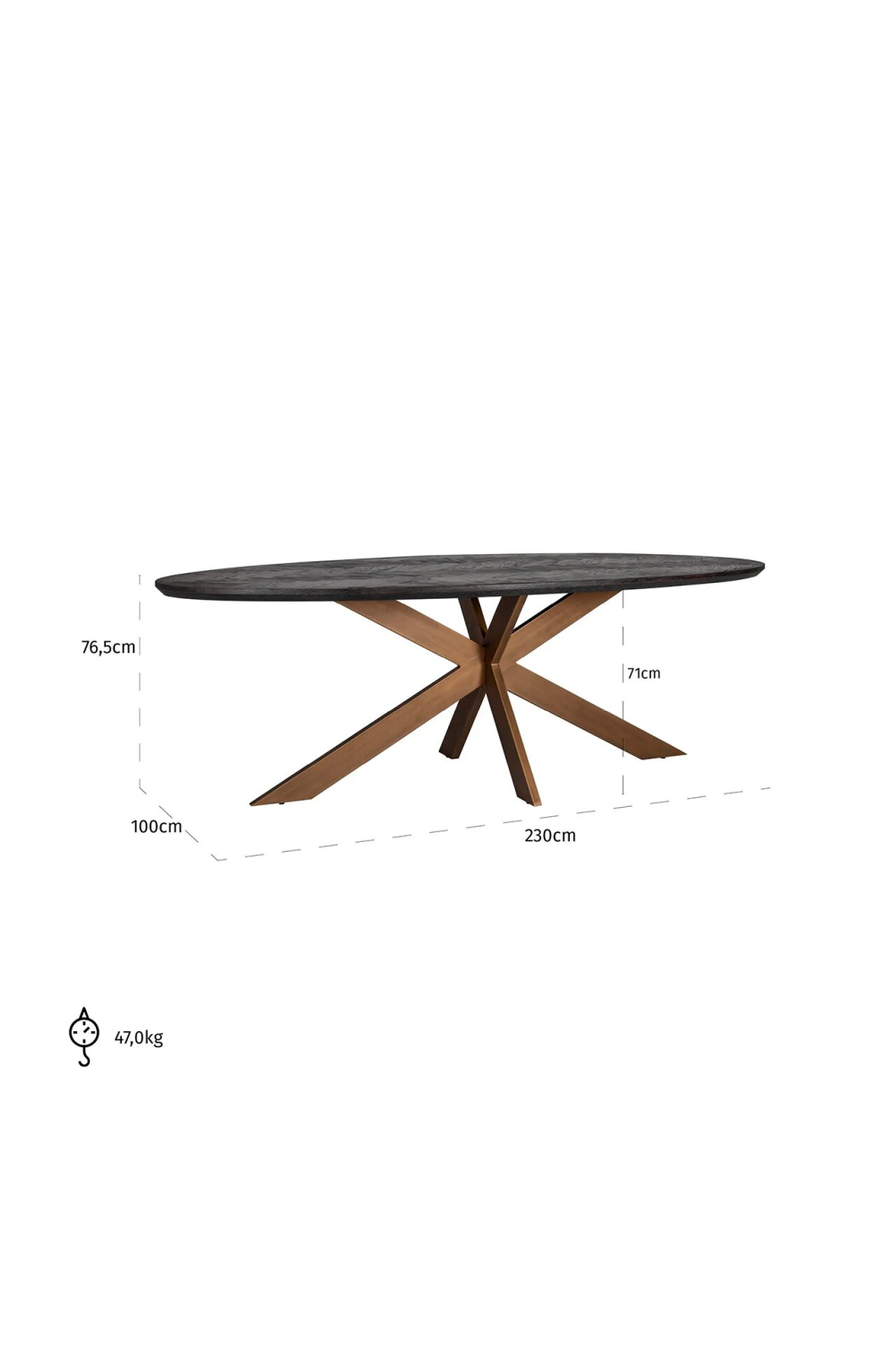 Oval Black Oak Dining Table | OROA Blackbone | Oroa.com