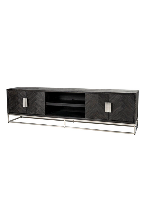 Black Oak 4 Door TV Sideboard | Richmond Interiors Blackbone | OROA.com